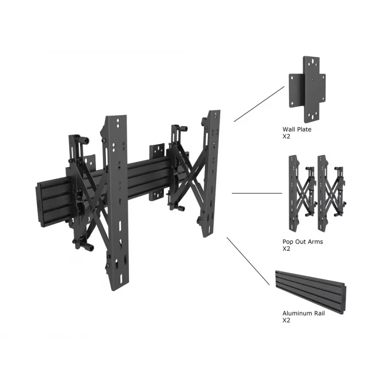 Sieninis laikiklis Multibrackets M Wallmount Pro MBW1U Juodas 30 kg 40-65 col.