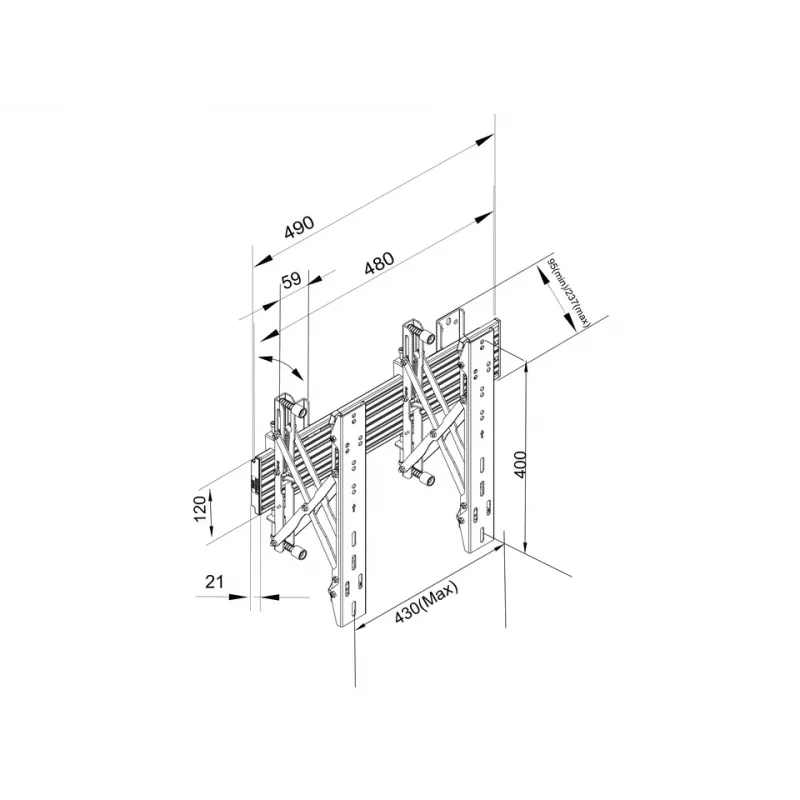 Multibrackets M Wallmount Pro MBW1U Push In Pop Out 48cm Juoda