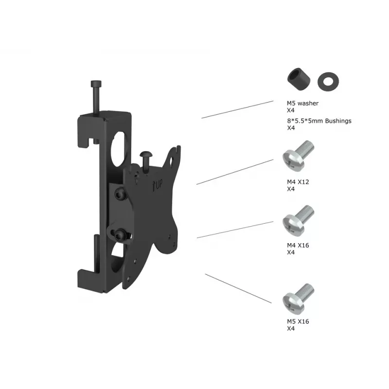 Multibrackets M Pro Series - Monitorio laikiklis Flex Pro 75/100, Laikiklis, Juoda, Plienas, 20 kg, Lubos/Grindys, Pro Series