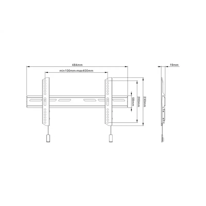 Multibrackets M OLED itin plonas fiksuotas televizoriaus sieninis laikiklis 50 kg 32–65 col.