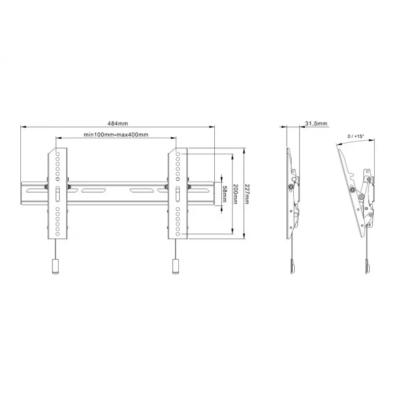 TV laikiklis Multibrackets M OLED Super plonas Tilt 50 kg 32-65 coliai
