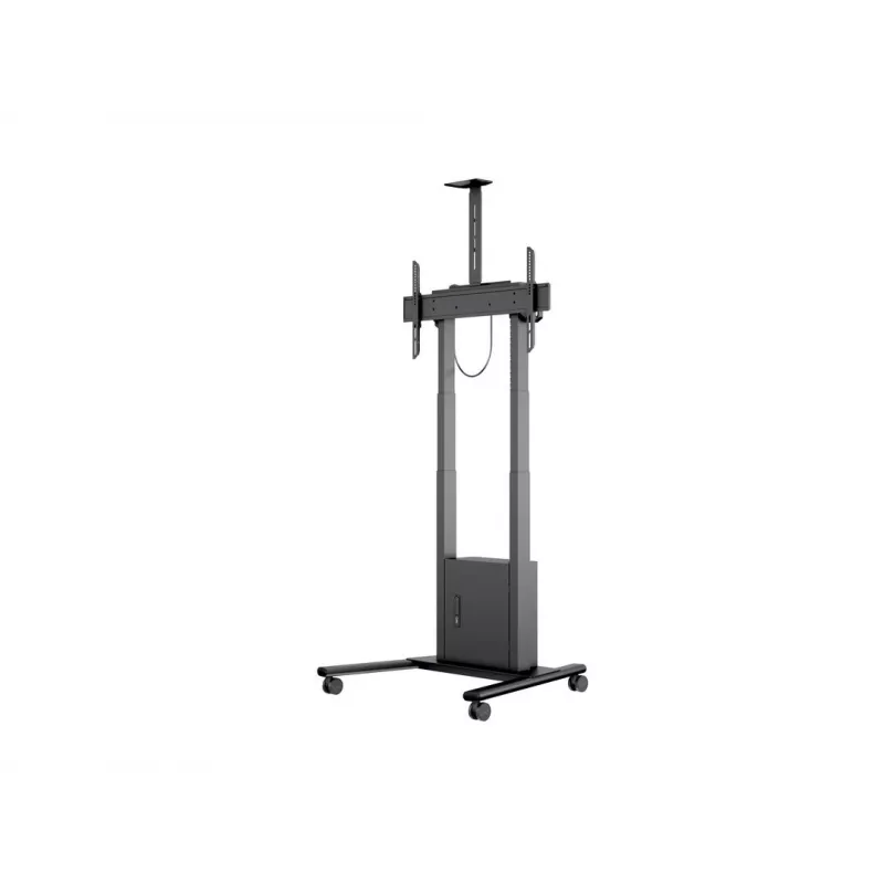 Multibrackets M Motorizuotas grindų stovas 120 kg juodas, su spintele ir kameros lentyna