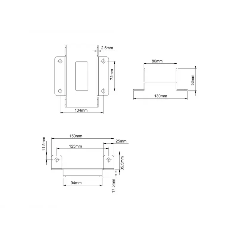 Įrenginio plokštė Multibrackets M Pro Series jungiamoji plokštė juoda plieninė 2,1 kg