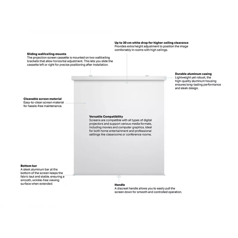 Multibrackets M 1:1 rankinė projekcinė drobė 240x240, 135 colių balta versija