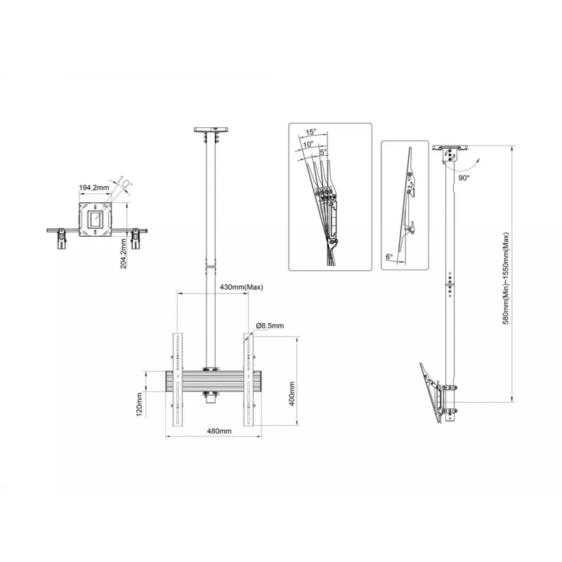 Multibrackets M Ceiling Mount Pro MBC1U VESA 400