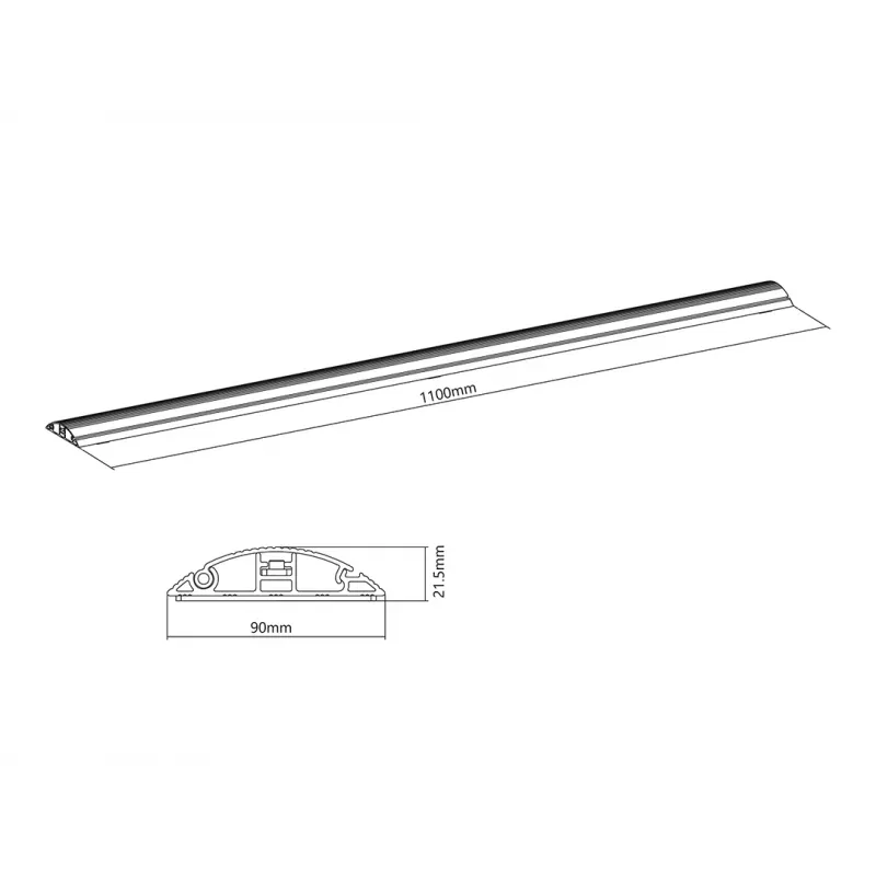 Multibrackets M kabelių dangtis grindų aliuminis - 139 mm P - 1100 mm I