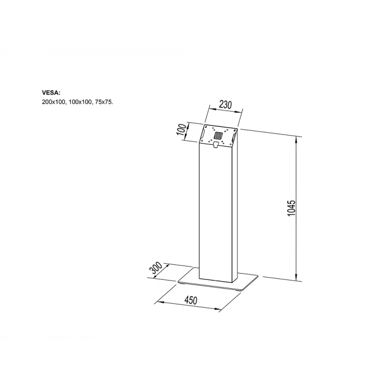 Multibrackets M Pro Series Kiosk Juoda 15-32 colių, 20 kg talpa