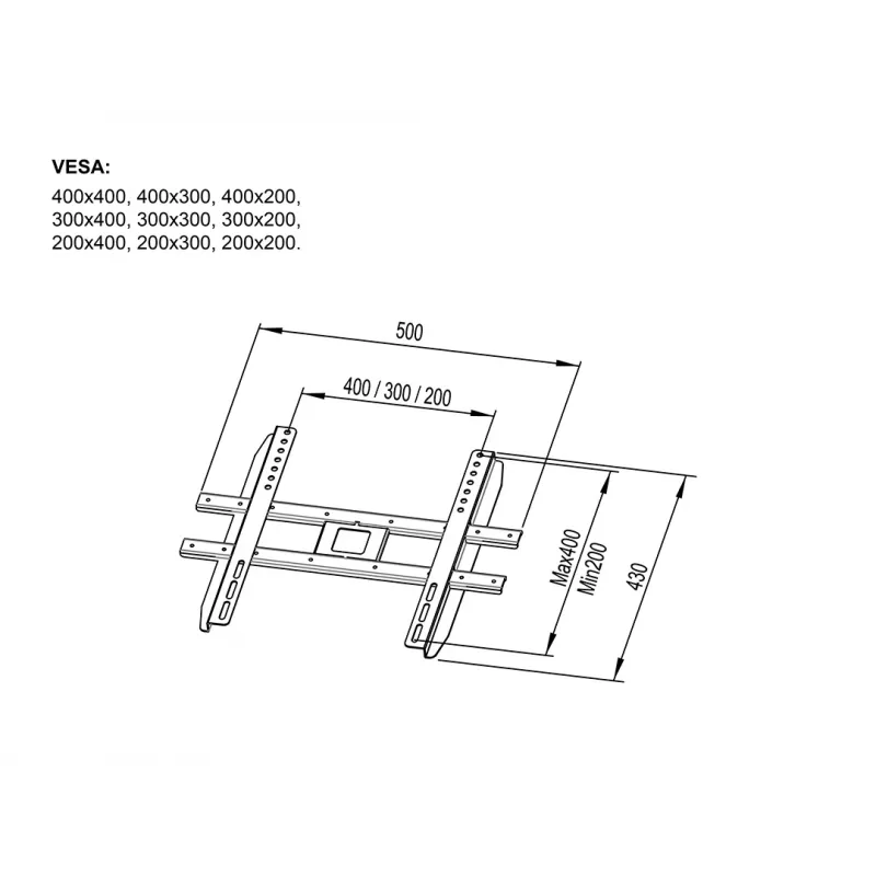 Multibrackets M Pro Series Kiosk VESA adapteris 200/300/400 juodas