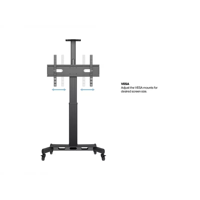 Multibrackets M Motorizuotas viešasis ant grindų stovintis stovas, vienas stulpas 170 HD, 60 kg talpa, 32–75 col.