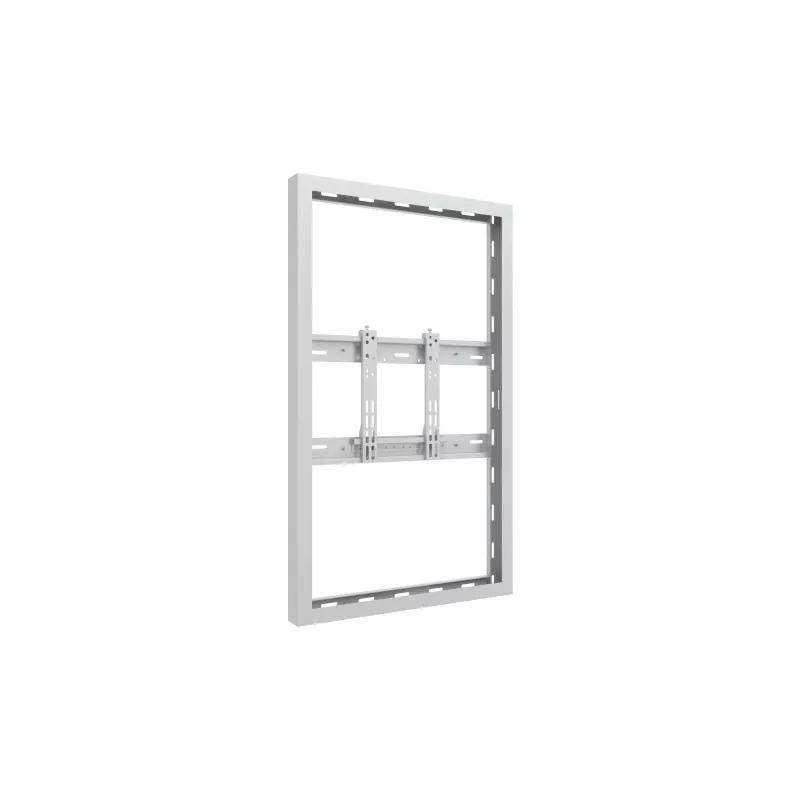 Multibrackets M Pro Series korpusas 43 colių sieninis plonas mažas baltas plieninis gulsčias/stačias