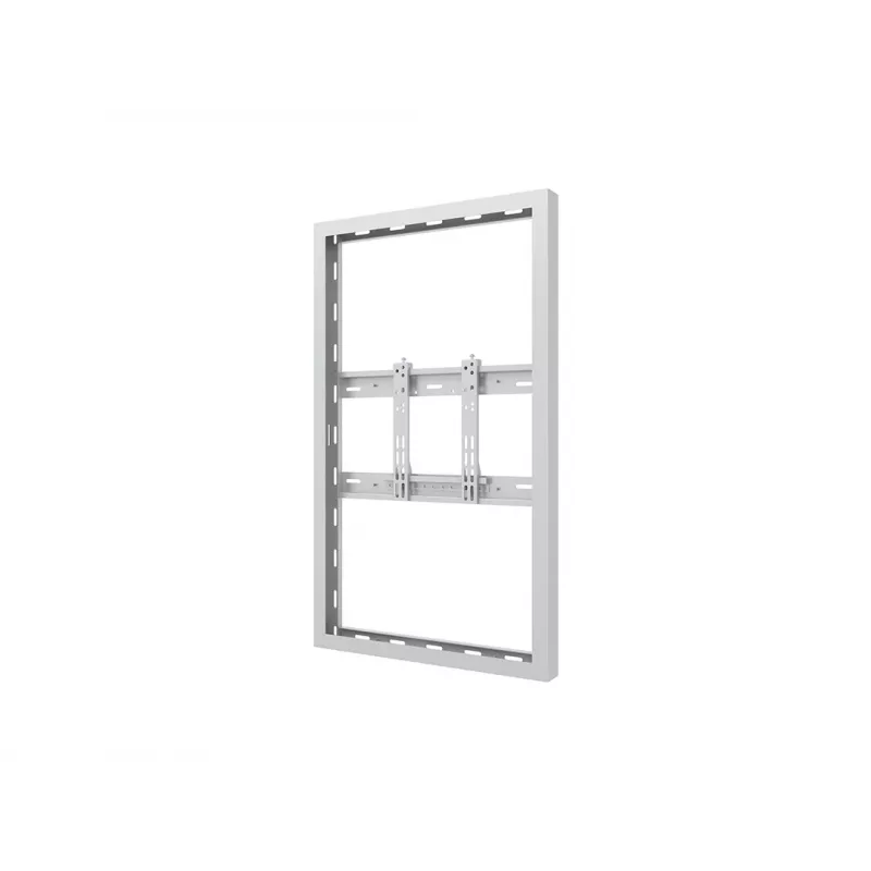 Multibrackets M Pro Series korpusas 43 colių sieninis plonas mažas baltas plieninis gulsčias/stačias