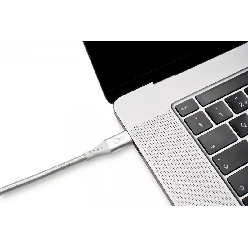 USB-C į USB-C kabelis Ochno O-USBG2-70-1 — USB 3.2 Gen 2, DP Alt Mode 1.4, Kištukas–Kištukas, Pintas, 0,7 m, Baltas