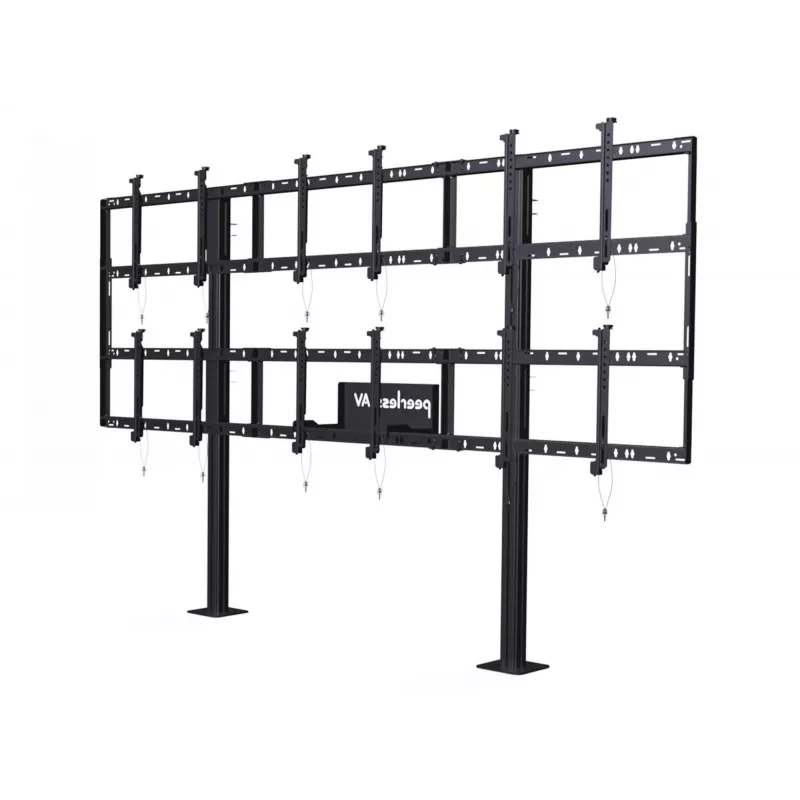 Peerless DS-S555-3X2 daugialypės terpės vežimėlis/stovas juodas Daugialypės terpės stovas