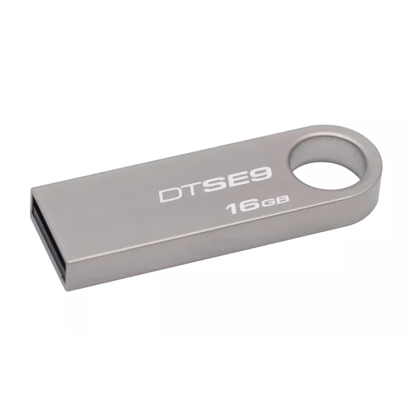 USB atmintukas KINGSTON DataTraveler SE9 16GB — USB Type-A 2.0, sidabrinis, be dangtelio