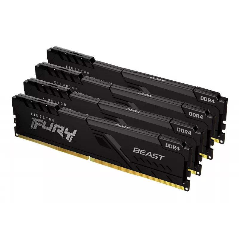 Kingston Technology FURY Beast 64 GB 3200 MT/s DDR4 CL16 DIMM (4 vnt. rinkinys) 1Gx8 juodas