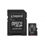 “MicroSDXC” atminties kortelė Kingston 128GB Industrial C10 A1 pSLC UHS-I, skaitymo greitis 100 MB/s, rašymo greitis 80 MB/s, V30/U3, juoda + SD adapteris
