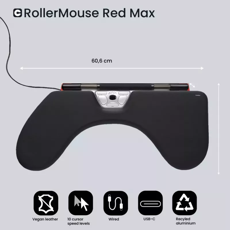 „Contour Design Rollerpelė Red Max“ pelė, USB Type-A