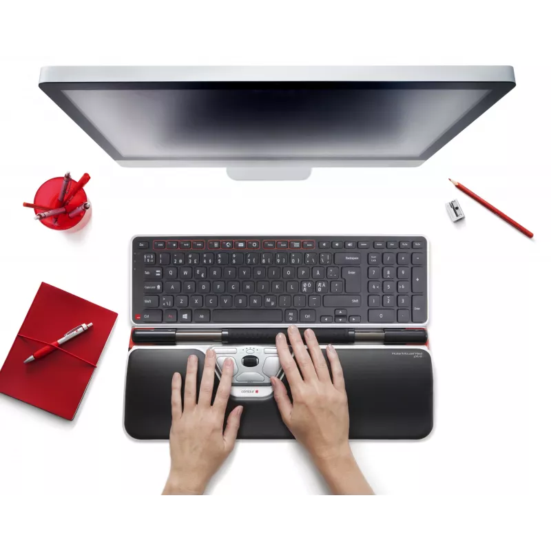Contour Design Rollerpelė Red Plus + Balance laidinis, pilno dydžio (100%), laidas, USB, QWERTY, juoda, pelė komplekte