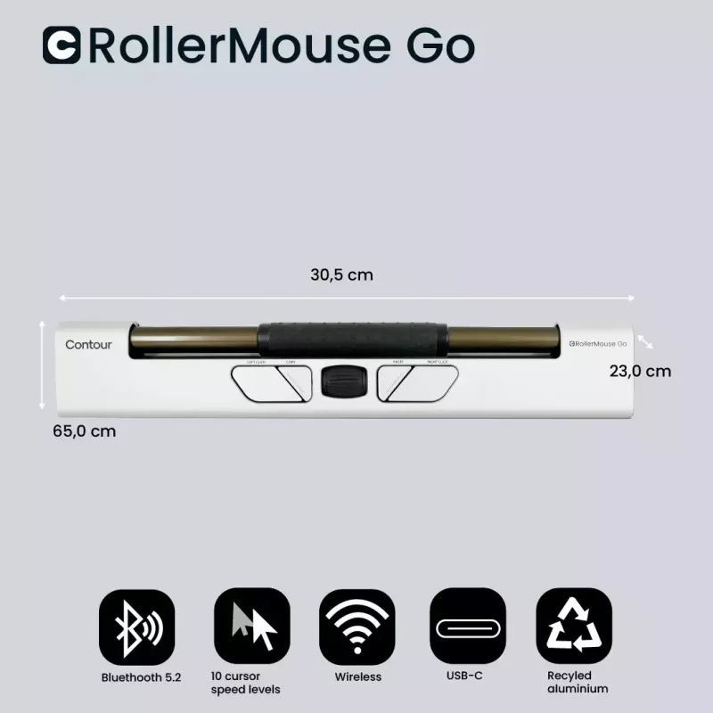 pelė Contour Design Rollerpelė Go RF Wireless Bluetooth USB Type-A