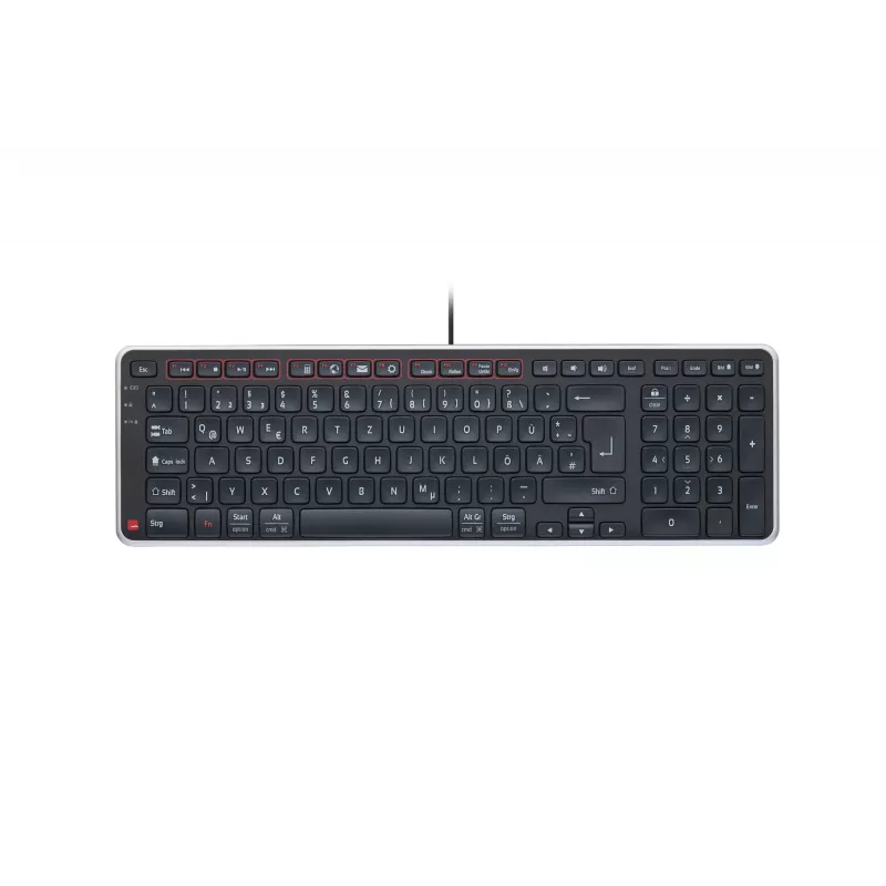 Contour Design Balance klaviatūra DE, laidinė, pilno dydžio (100 %), belaidė, RF belaidė + USB, QWERTZ, juoda