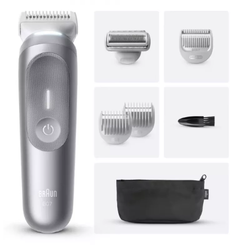 Kūno kirpimo mašinėlė Braun Series 7 BG7550, pilka, ličio jonų baterija