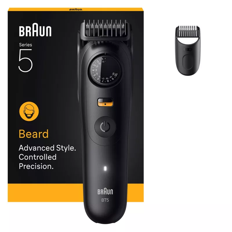 Braun BeardTrimmer 5 BT5500 barzdaskutė Baterija 20 2 cm Šlapiam ir sausam naudojimui Juoda