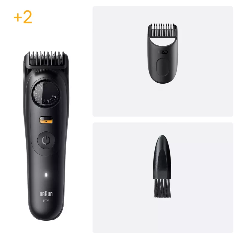 Braun BeardTrimmer 5 BT5500 barzdaskutė Baterija 20 2 cm Šlapiam ir sausam naudojimui Juoda