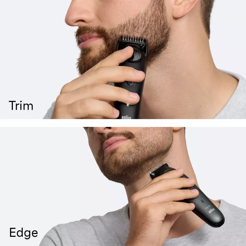 Braun BeardTrimmer 5 BT5500 barzdaskutė Baterija 20 2 cm Šlapiam ir sausam naudojimui Juoda