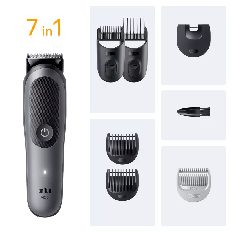 Braun AIO5520 plaukų kirpimo mašinėlė / kirpėjas juoda, pilka 14 ličio jonų (Li-Ion)