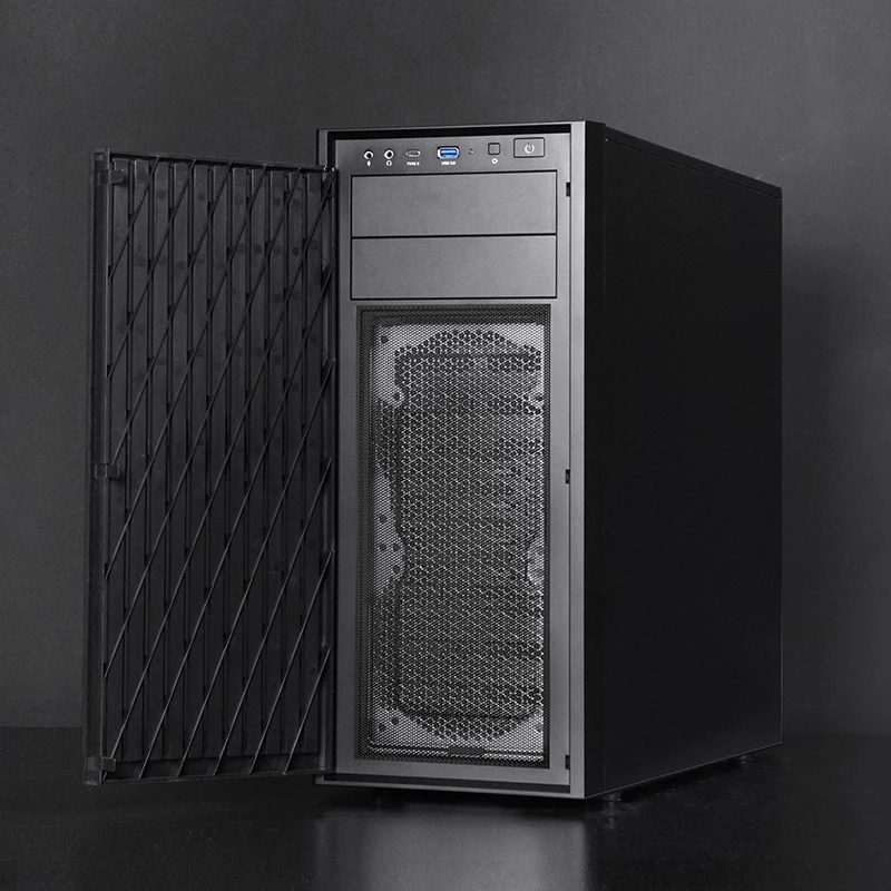Kompiuterio korpusas CHIEFTEC BW-01B-OP Midi Tower ATX/ITX, palaiko 6×3,5″ + 4×2,5″, 2×5,25″, galinis 1×120 mm, SGCC, juodas, 200×510×465 mm