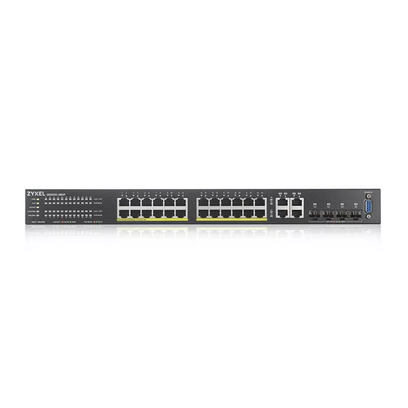 Zyxel GS2220-28HP-EU0101F tinklo komutatorius Valdomas L2 Gigabit Ethernet (10/100/1000) Power over Ethernet (PoE) Juodas