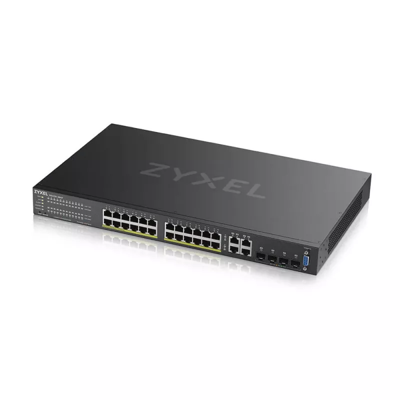 Zyxel GS2220-28HP-EU0101F tinklo komutatorius Valdomas L2 Gigabit Ethernet (10/100/1000) Power over Ethernet (PoE) Juodas