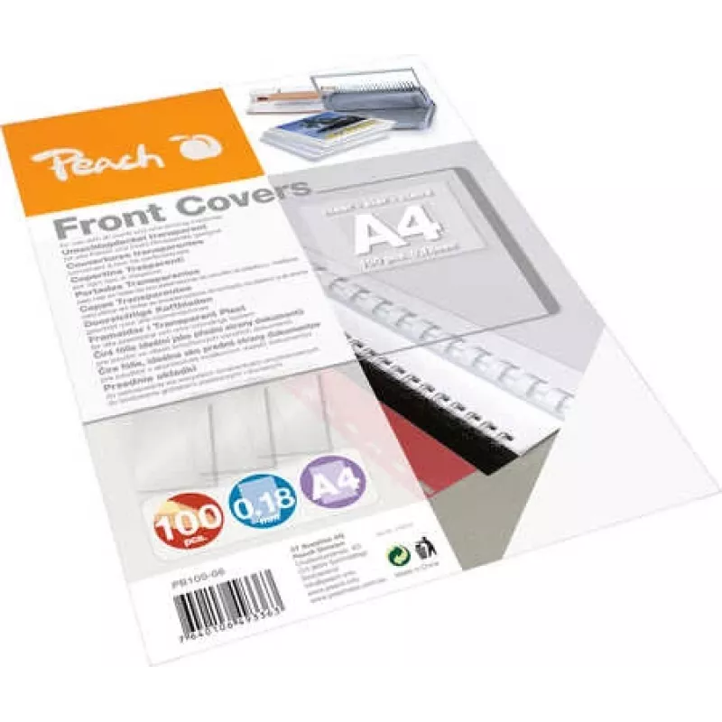 Peach 510013 įrišimo viršelis A4, permatomas, 100 vnt.