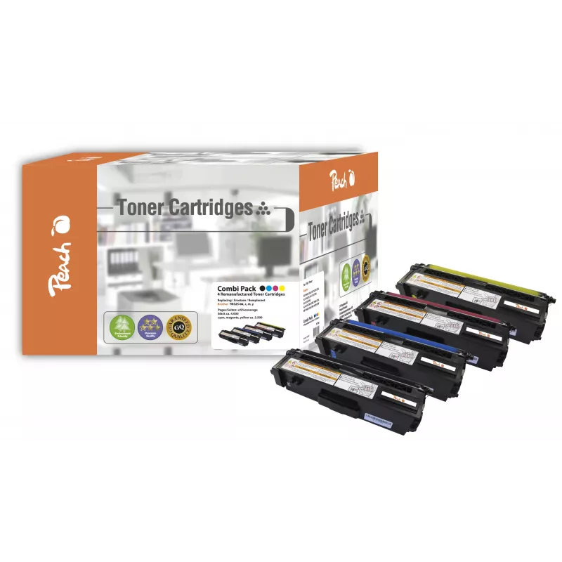 Peach 110956 tonerio kasetė 4 vnt. juoda, žydra, purpurinė, geltona