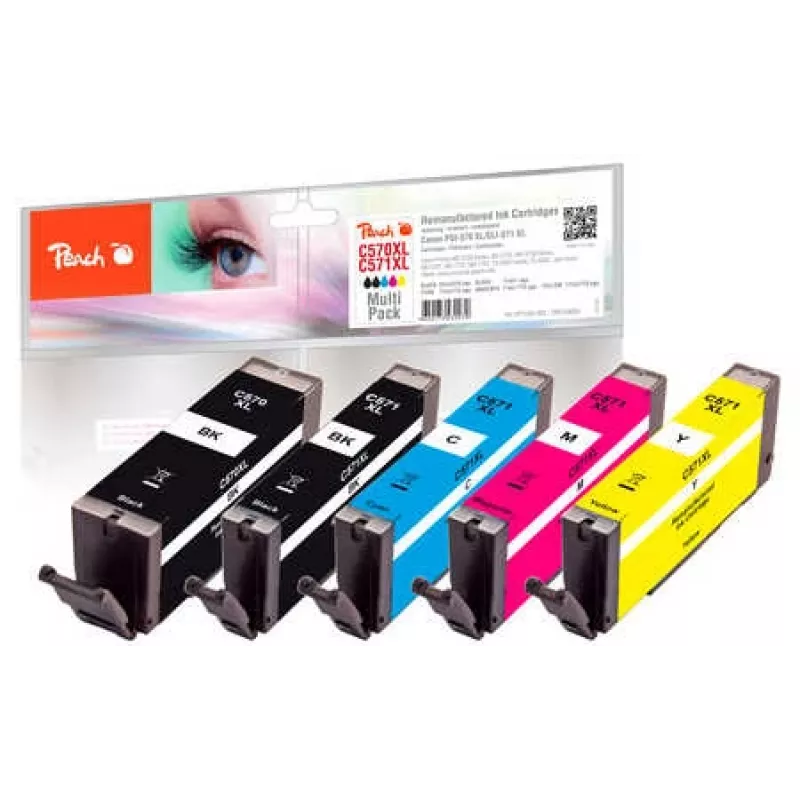 Peach Multi pakuotė, suderinamas su Canon PGI-570XL, CLI-571XL