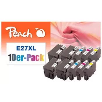 Peach 0F319986 rašalo kasetė 10 vnt. juoda, žalsvai mėlyna, purpurinė, geltona