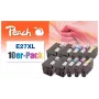 Peach 0F319986 rašalo kasetė 10 vnt. juoda, žalsvai mėlyna, purpurinė, geltona