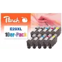 Peach 0F319987 rašalo kasetė 10 vnt. Juoda, Žalsvai mėlyna, Purpurinė, Geltona