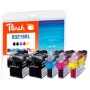Peach PI500-246 rašalo kasetė 5 vnt. juoda, žalsvai mėlyna, purpurinė, geltona