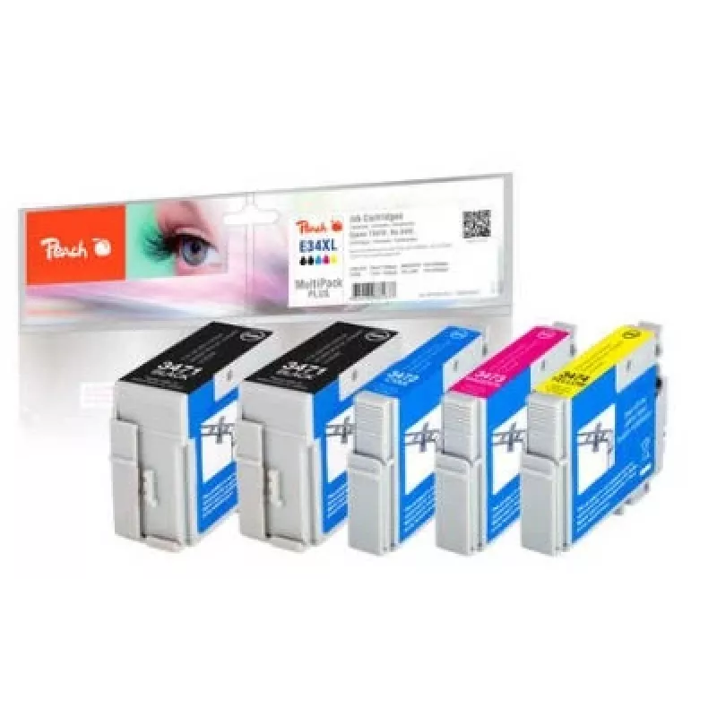 Peach PI200-631 rašalo kasetė 5 vnt. Juoda, žydra, purpurinė, geltona