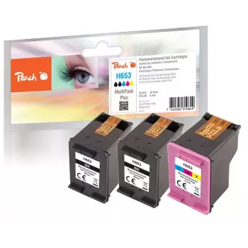Peach PI300-1046 rašalo kasetė 3 vnt. suderinama Standartinės išeigos juoda, žydra, purpurinė, geltona
