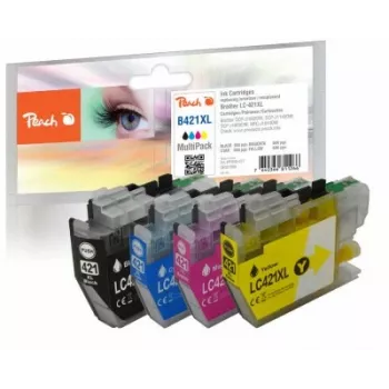 Peach PI500-377 rašalo kasetė 4 vnt. Originali Didelė (XL) talpa Juoda, Žydra, Purpurinė, Geltona