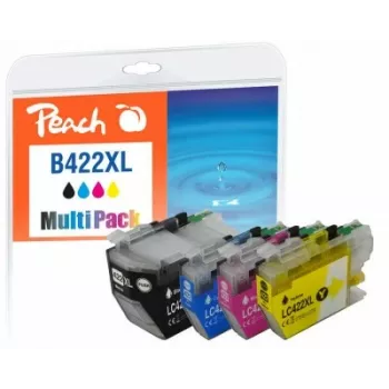 Peach PI500-383 rašalo kasetė 4 vnt. Suderinama Didelio (XL) našumo juoda, žydra, purpurinė, geltona