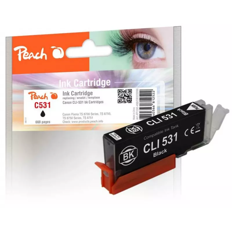 Peach PI100-498 rašalo kasetė 1 vnt. suderinama Standartinės išeigos juoda