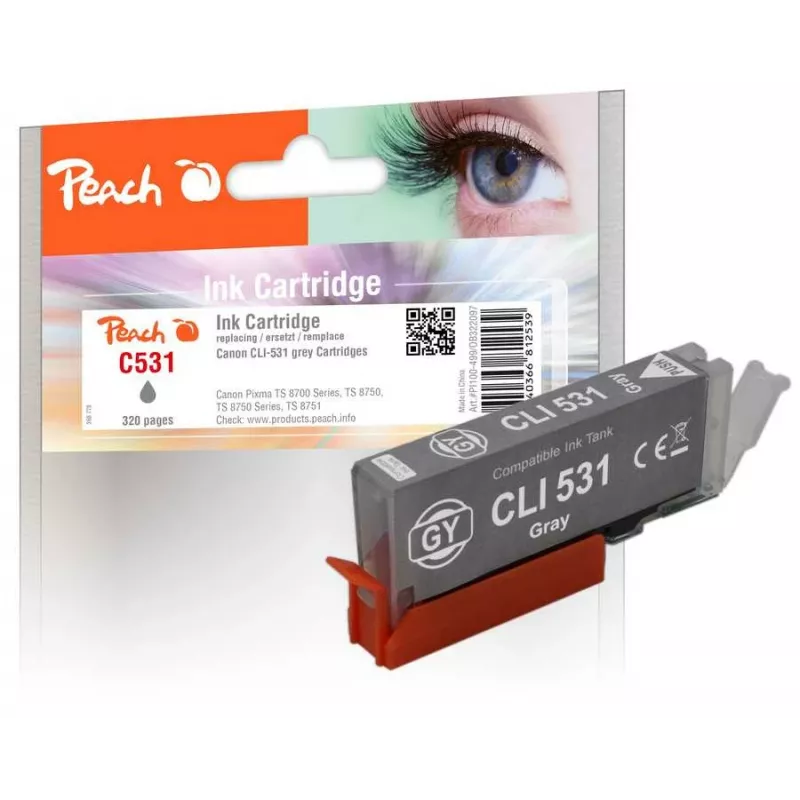 Peach PI100-499 rašalo kasetė 1 vnt. suderinama Standartinės išeigos pilka