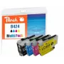 Peach PI500-389 rašalo kasetė 4 vnt. Originali standartinio našumo juoda, žalsvai mėlyna, rausvai raudona, geltona