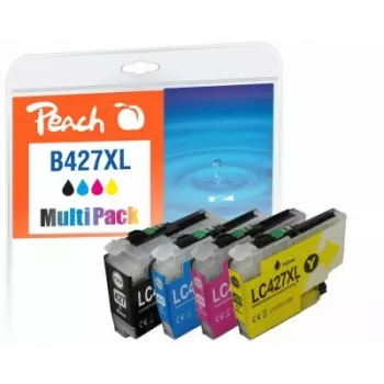 Peach PI500-401 rašalo kasetė 4 vnt. Suderinama Didelės (XL) talpos Juoda, Žalsvai mėlyna, Purpurinė, Geltona