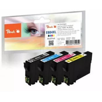 Peach PI200-988 rašalo kasetė 3 vnt. Originali Didelio pajėgumo (XL) Juoda, Žydra, Purpurinė, Geltona