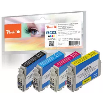 Peach PI200-848 rašalo kasetė 4 vnt. Suderinama juoda, žalsvai mėlyna, purpurinė, geltona
