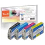 Peach PI200-848 rašalo kasetė 4 vnt. Suderinama juoda, žalsvai mėlyna, purpurinė, geltona